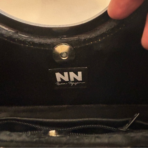 NINA NGUYEN Vintage Handbag Mother of Pearl Fan Design Magnetic Closure Bag - Picture 9 of 9